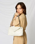 Light Gray SHOMICO PU Leather Chain Handbag