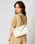 Light Gray SHOMICO PU Leather Chain Handbag