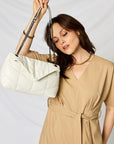 Light Gray SHOMICO PU Leather Chain Handbag