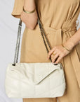 Tan SHOMICO PU Leather Chain Handbag