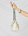 Light Gray SHOMICO PU Leather Chain Handbag