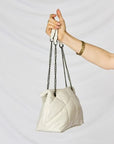 Light Gray SHOMICO PU Leather Chain Handbag