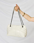 Light Gray SHOMICO PU Leather Chain Handbag