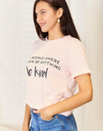 Antique White Simply Love Slogan Graphic Cuffed T-Shirt