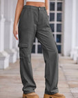 Gray Straight Denim Cargo Pants