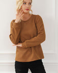 Light Gray Texture Round Neck Long Sleeve Sweatshirt