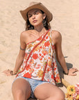 Wheat Tied Printed One Shoulder Tank