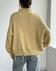 Rosy Brown Turtleneck Dropped Shoulder Sweater