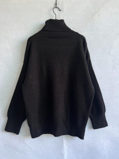 Light Gray Turtleneck Long Sleeve Sweater