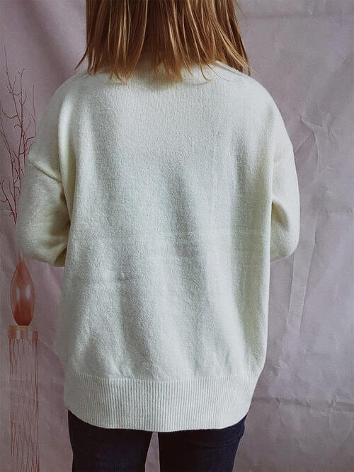 Light Slate Gray Turtleneck Long Sleeve Sweater