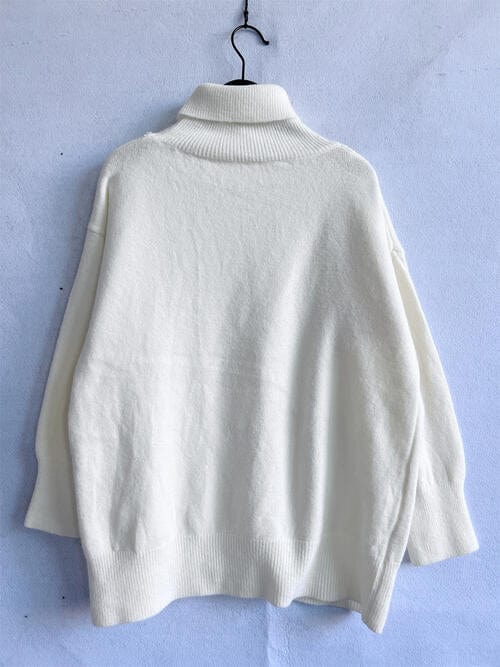 Gray Turtleneck Long Sleeve Sweater