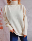 Dark Gray Turtleneck Long Sleeve Sweater