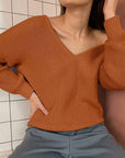 Sienna V-Neck Dropped Shoulder Long Sleeve Sweater