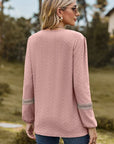 Rosy Brown V-Neck Long Sleeve T-Shirt