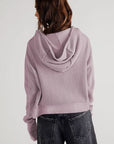 Light Gray Waffle-Knit Dropped Shoulder Hooded Jacket