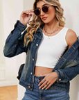 Dark Slate Gray Washed Denim Jacket