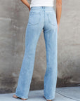 Dark Gray Washed Straight Leg Jeans