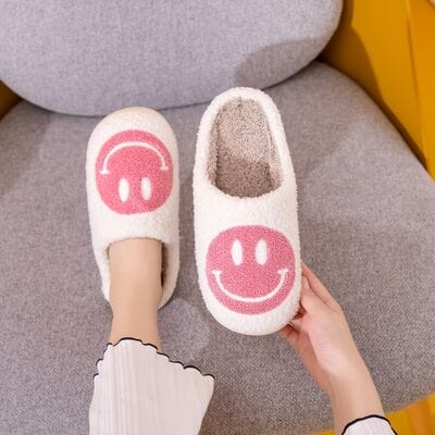 Rosy Brown Melody Smiley Face Slippers