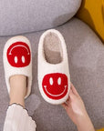 Rosy Brown Melody Smiley Face Cozy Slippers