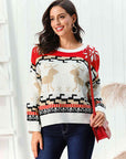 Black Reindeer Round Neck Sweater