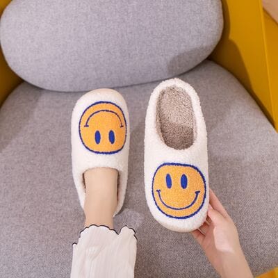 Rosy Brown Melody Smiley Face Slippers