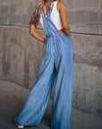 Dim Gray Wide Leg Denim Overalls