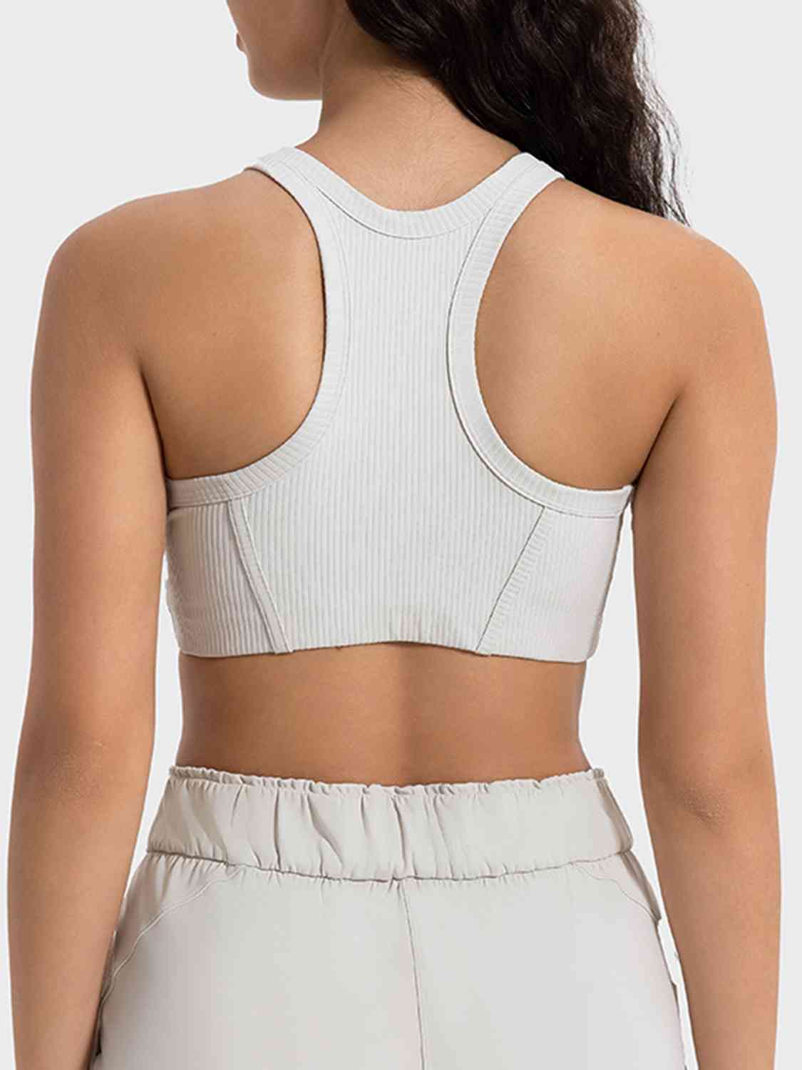 Light Gray Wide Strap Cropped Sport Tank