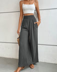 Light Gray Wide Waistband Relax Fit Long Pants