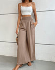 Gray Wide Waistband Relax Fit Long Pants