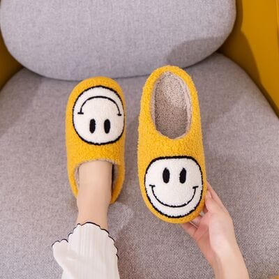 Rosy Brown Melody Smiley Face Slippers