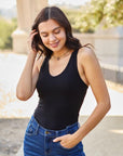 Light Gray Zenana Racerback Tank Bodysuit