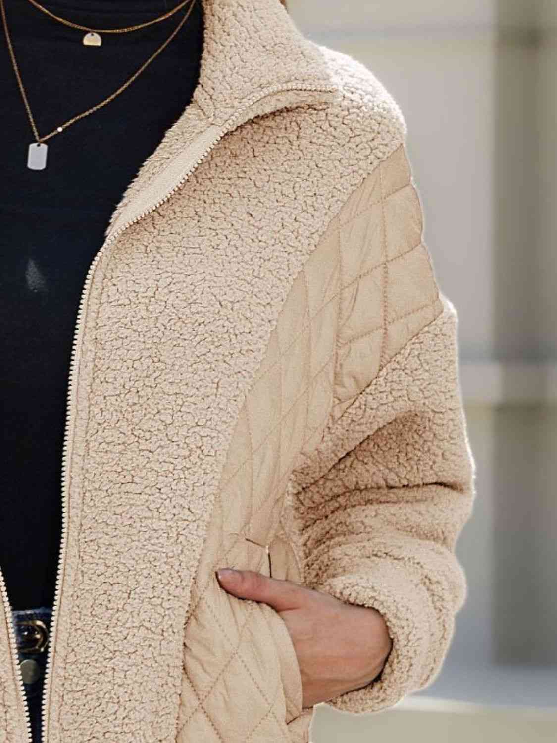 Rosy Brown Zip-Up Collared Neck Jacket