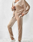 Light Gray Zip Up Top and Pants Set