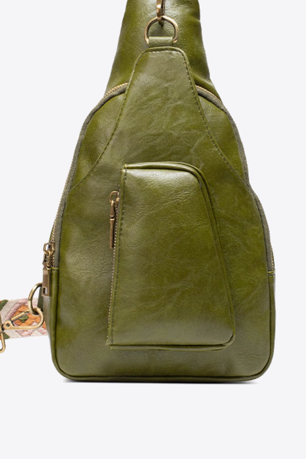 Dark Olive Green All The Feels PU Leather Sling Bag