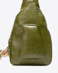 Dark Olive Green All The Feels PU Leather Sling Bag