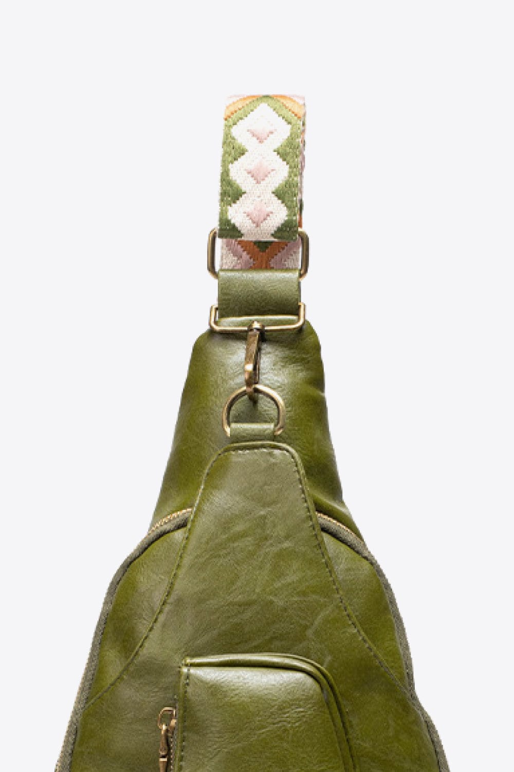 Dark Olive Green All The Feels PU Leather Sling Bag