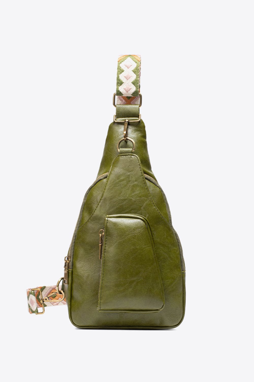 Dark Olive Green All The Feels PU Leather Sling Bag