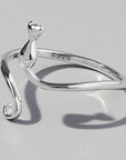 Gray Cat Shape 925 Sterling Silver Ring