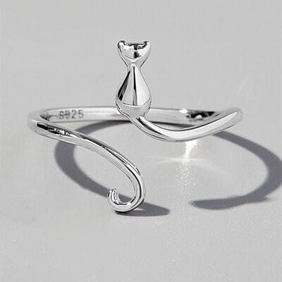 Gray Cat Shape 925 Sterling Silver Ring