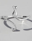 Gray Cat Shape 925 Sterling Silver Ring