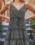 Dark Slate Gray Ditsy Floral Spaghetti Strap Dress