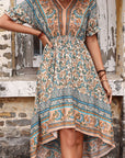 Rosy Brown Bohemian High-Low Open Back Dress