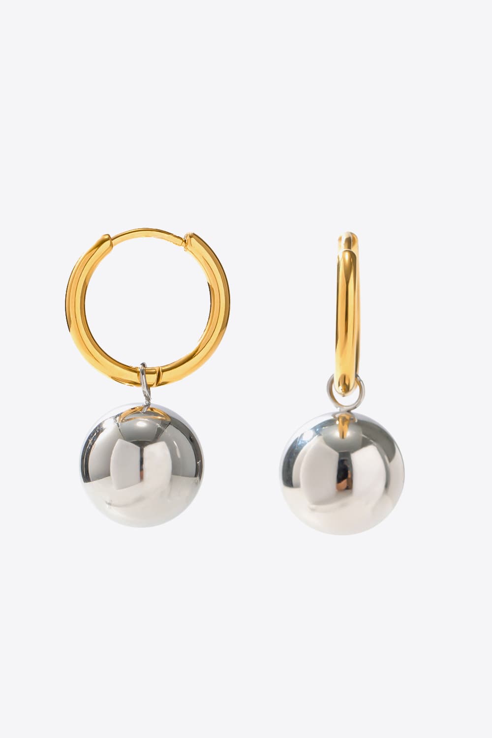 White Smoke 18K Gold-Plated Copper Ball Drop Earrings