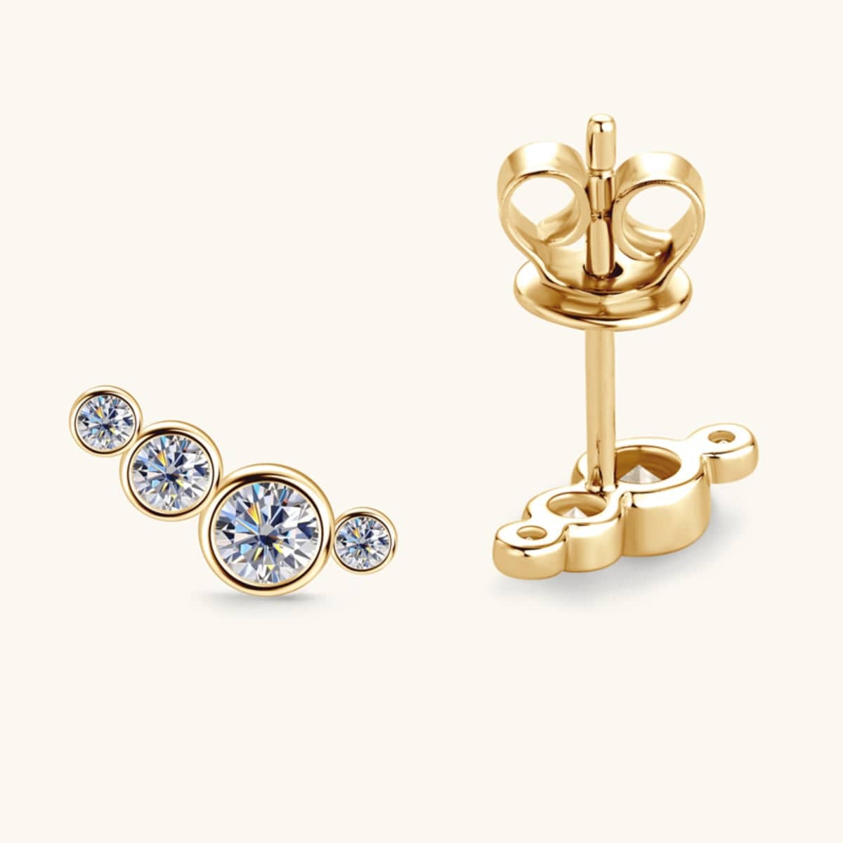 Seashell Moissanite 925 Sterling Silver Stud Earrings