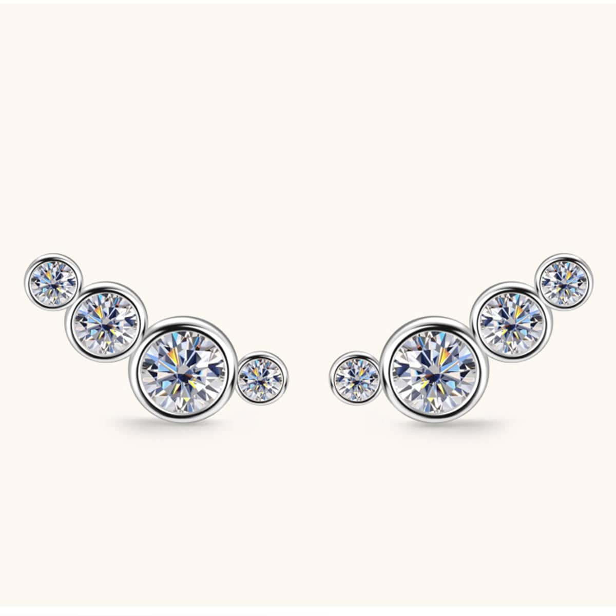 Lavender Blush Moissanite 925 Sterling Silver Stud Earrings