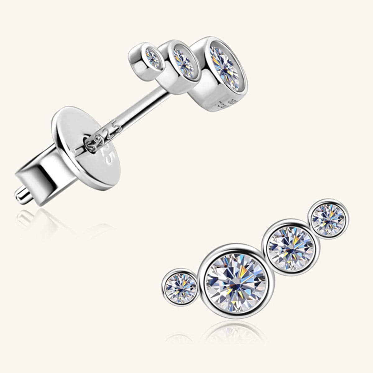 Seashell Moissanite 925 Sterling Silver Stud Earrings