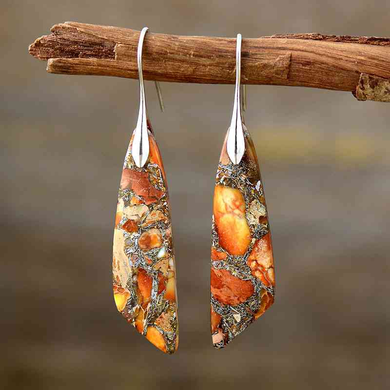 Dim Gray Gold-Plated Copper Dangle Earrings