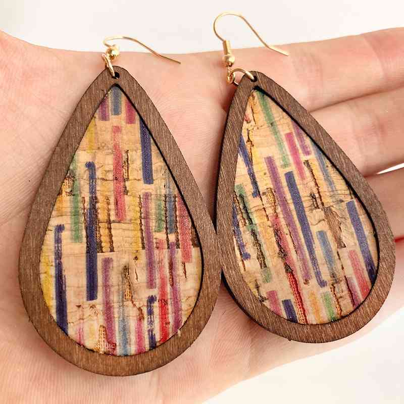 Tan Teardrop Drop Earrings