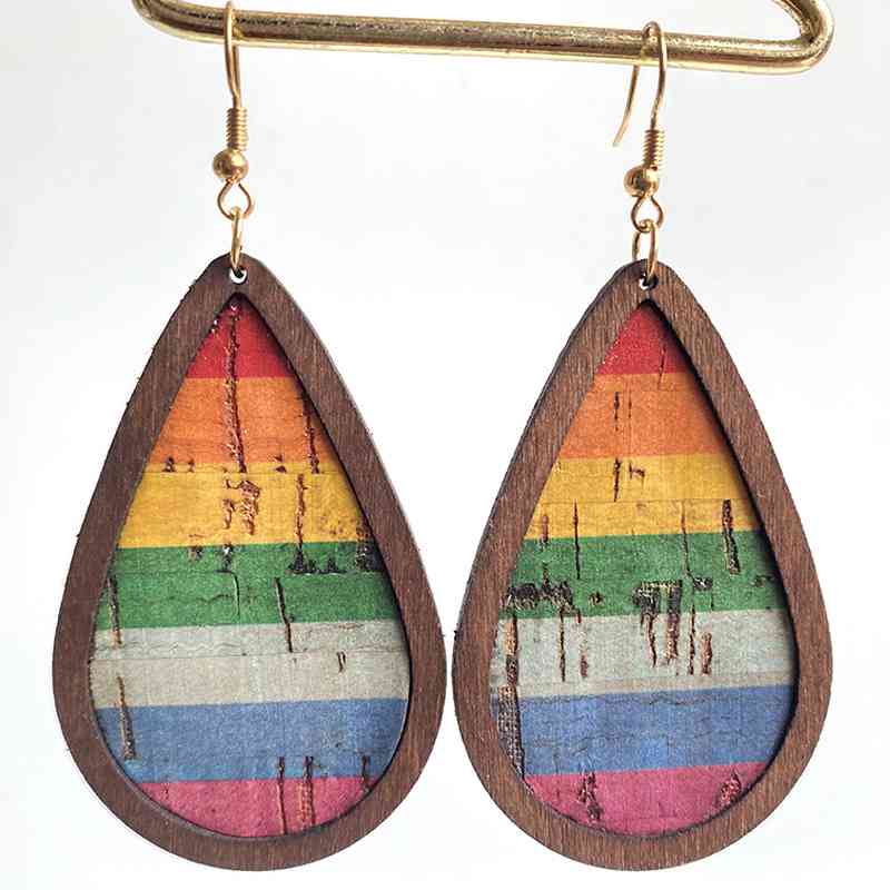 Beige Teardrop Drop Earrings