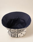 Dark Slate Gray Paisley Pattern Reversible Safari Bucket Hat